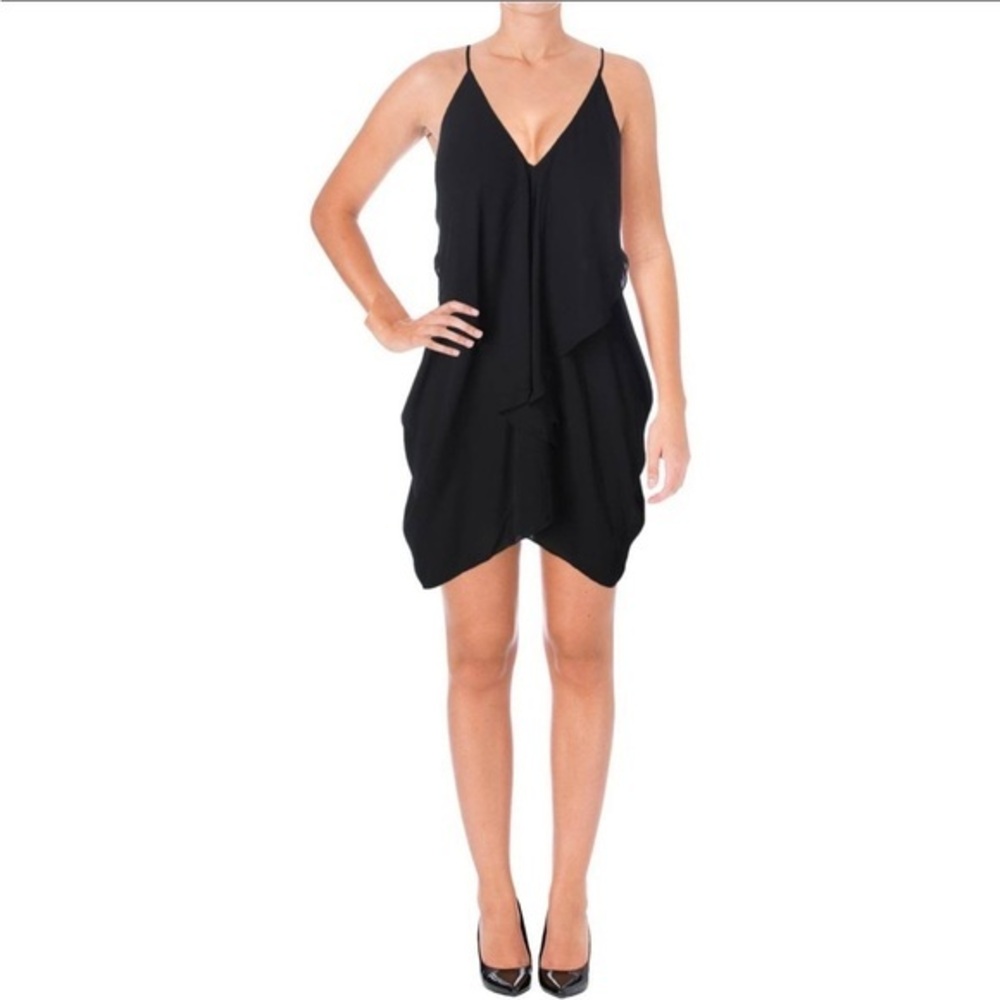 THE IMPECCABLE PIG GOTH HALTER TANK STYLE HIGH LOW BLACK DRESS S